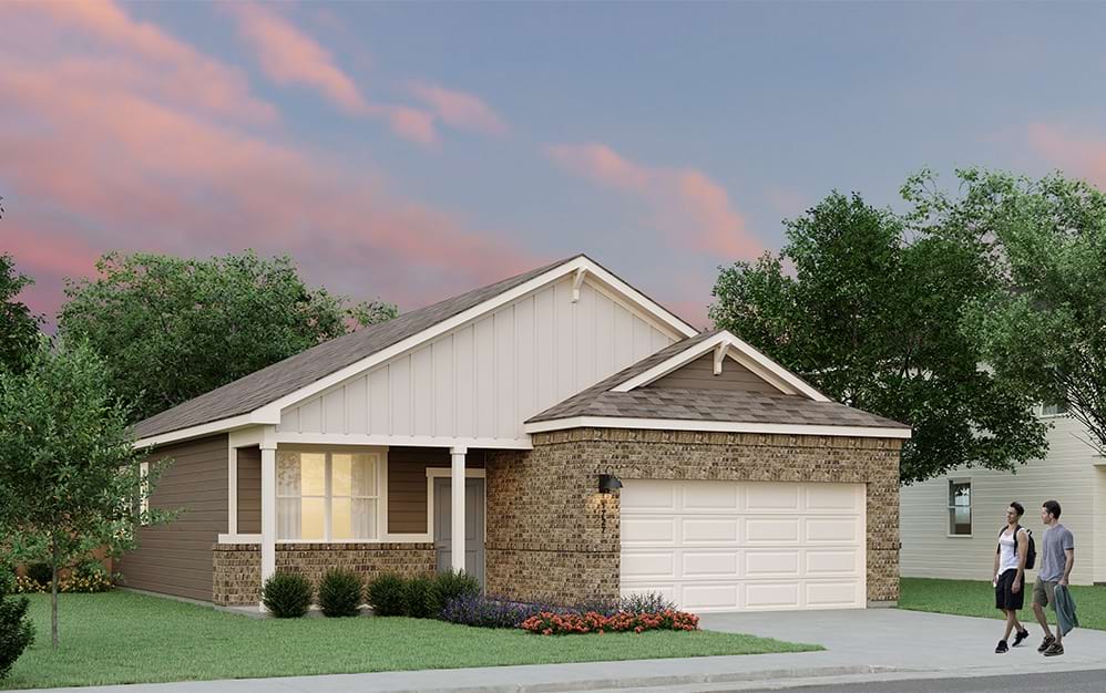 A1 - 3 bedroom floorplan layout with 2 bathrooms and 1445 square feet (Elevation B)