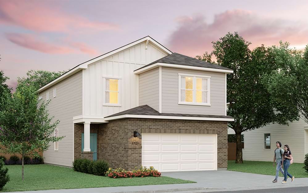 A4 - 3 bedroom floorplan layout with 2.5 bathrooms and 1736 - 1756 square feet (Elevation B)