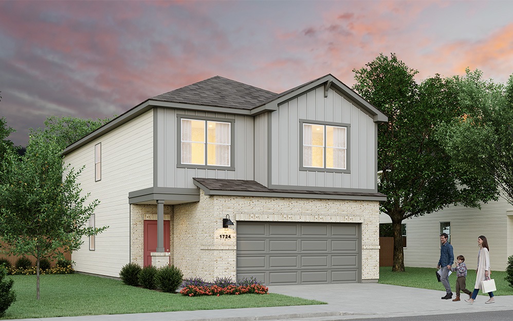 A6 - 4 bedroom floorplan layout with 2.5 bathrooms and 1842 square feet (Elevation B)