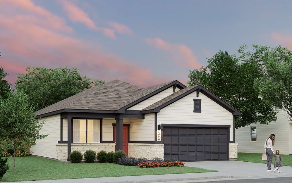 A1 - 3 bedroom floorplan layout with 2 bathrooms and 1445 square feet (Elevation A)