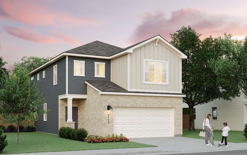 A4 - 3 bedroom floorplan layout with 2.5 bathrooms and 1736 - 1756 square feet (Elevation A)
