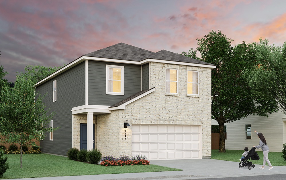 A6 - 4 bedroom floorplan layout with 2.5 bathrooms and 1842 square feet (Elevation A)