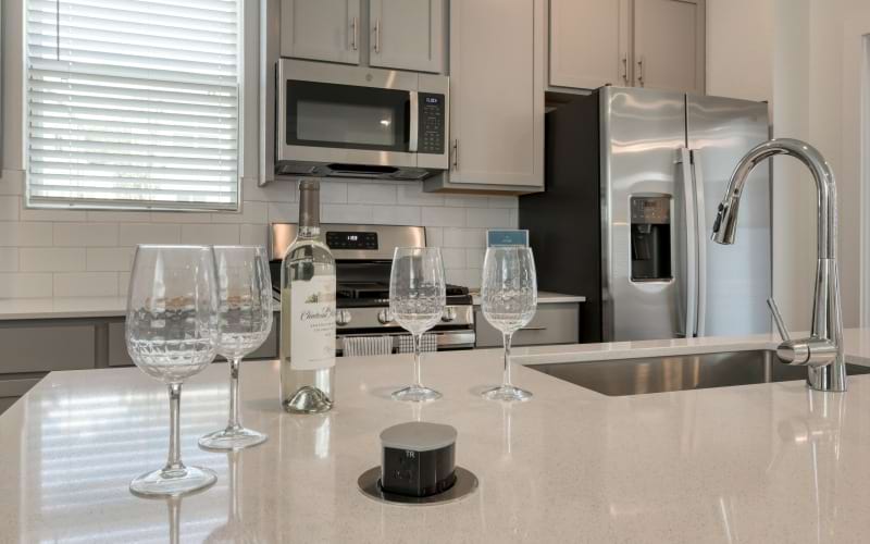 Kitchen with stainless steel appliances